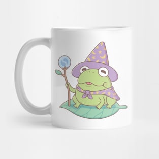 Cute Frog Wizard Magician With Magic Staff Mug